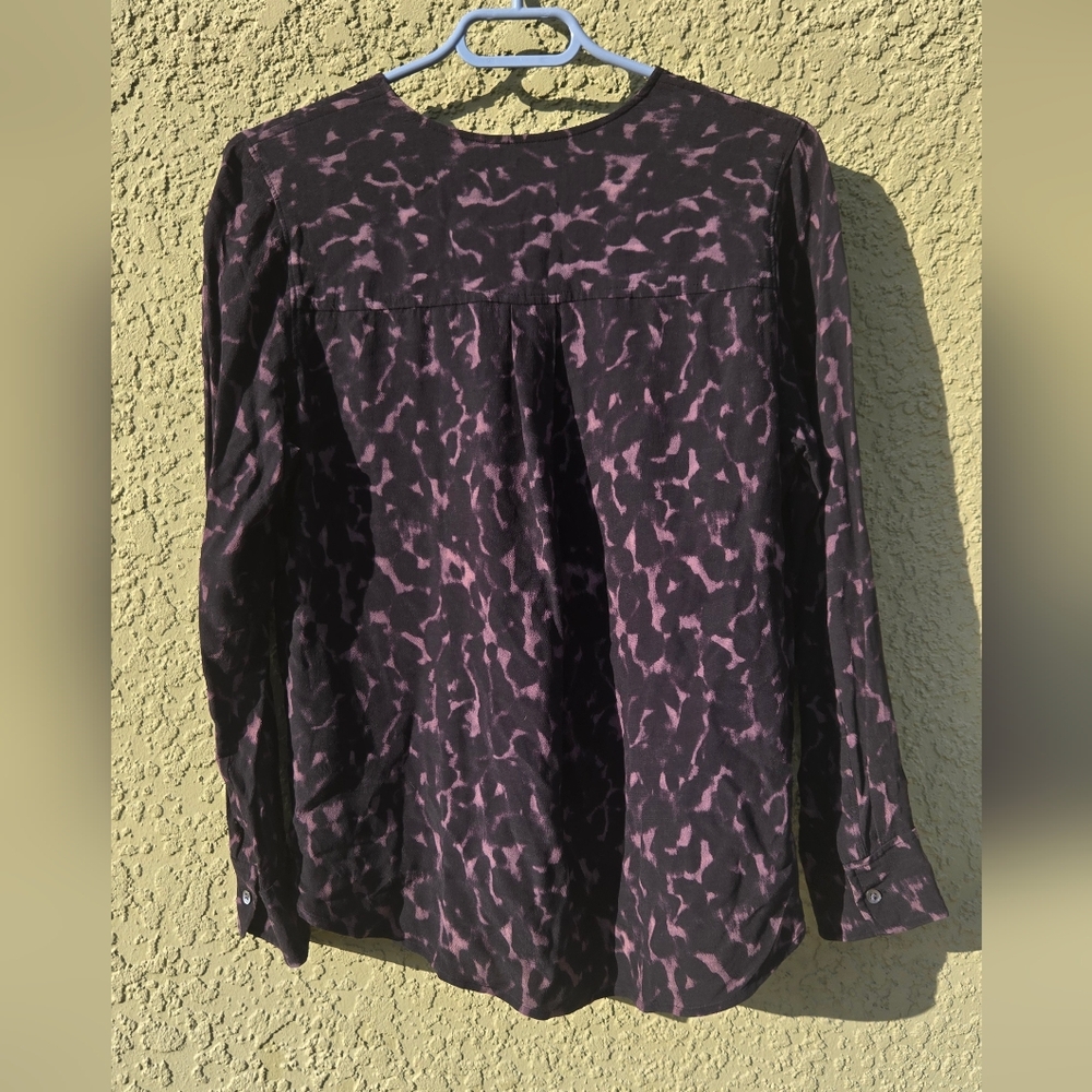 NEW Rails Black Long Sleeve Hillary Diffused Cheetah Print Wrap Blouse - Picture 4 of 5